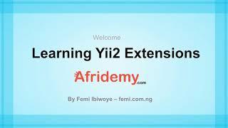 1 - Introduction to Yii2 extensions