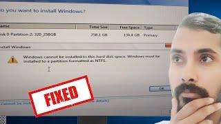 Windows must be installed to a partition formatted as ntfs | Fixed | Digital Mishra