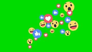 Facebook live Reaction green screen animation effect HD video