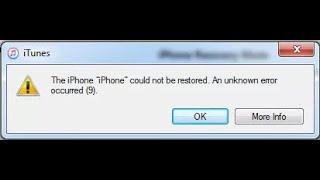 iTunes Restore Firmware Error 9 Fix