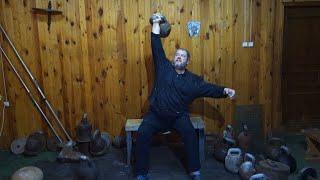 ГИРЯ 53 КГ ДУЖКА 50 ММ!СИЛОВОЙ РЫВОК СИДЯ!9 РАЗ 53 KG KETTLEBELL MUSCLE SNATCH SEATED 9 REPS