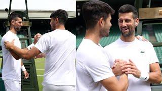 Djokovic's Reaction When Alcaraz Came to His Training to Surprise Him - Wimbledon 2024