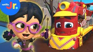 Sneaky Stella's Train Race Tricks!  Mighty Express: Mighty Trains Race | Netflix Jr