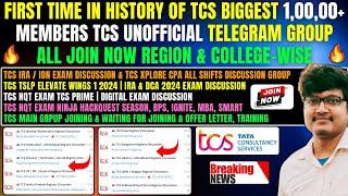 FIRST TIME IN HISTORY OF TCS THE BIGGEST TCS 1,00,00+ MEMBERS TCS TELEGRAM GROUP ALL MUST JOIN NOW