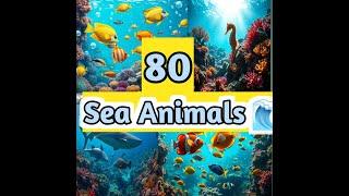 80 Sea Animals  Learn Aquatic Animals Of The Ocean For Kids and Beginners: #english_without_sins