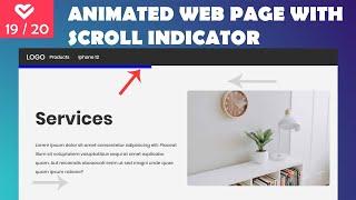 Build an animated landing page with scroll indicator | Project #19