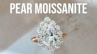 Pear Moissanite Engagement Ring