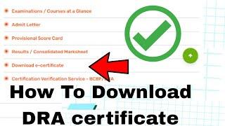 How to download dra certificate