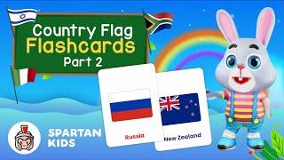 Let's Learn Country Flags Flashcards | Learn Country Names and their Flags IN US | With Poppy
