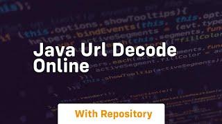 java url decode online