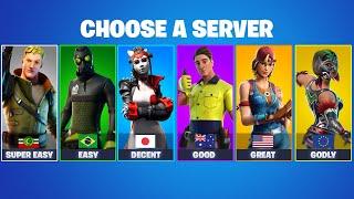 RANKING ALL FORTNITE SERVERS FROM WORST TO BEST! (UPDATED)