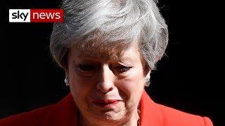 Theresa May in tears as she announces resignation