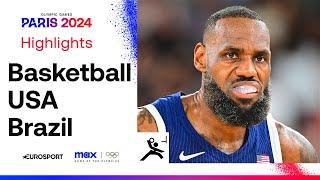 CRUSHING WIN! ‍ | Brazil vs USA Men's Basketball Quarter-Final Highlights | #Paris2024 #Olympics