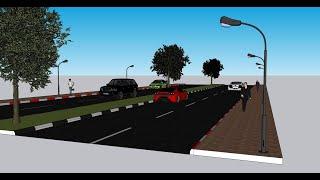 Modelling of 3D Roadway Segment using SketchUp