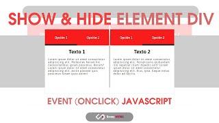 Show & Hide Element Div | Event (onclick) de JAVASCRIPT con HTML y CSS