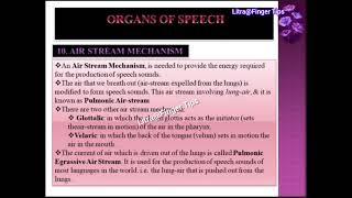 Organs of Speech | Classification | Air Stream Mechanism | Pulmonic | Glottalic | Velaric