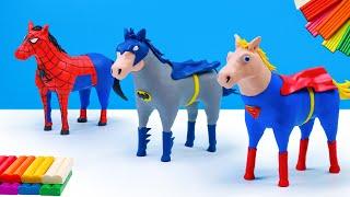 DIY horse mod Superheroes Superman and Batman with clay  Polymer Clay Tutorial