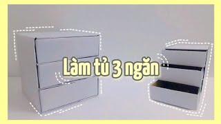  | Làm tủ 3 ngăn | decor bàn học " từ bìa cứng "  _Windy Channel_