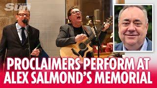 The Proclaimers perform rousing tribute to late Alex Salmond as hundreds gather at memorial service