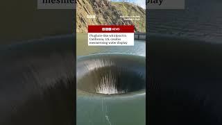 Plughole-like whirlpool in California, US, creates mesmerising water display. #US #BBCNews