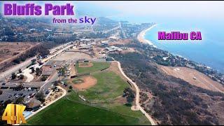 Bluffs Park from the sky in Malibu CA in 4K