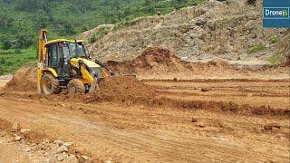 JCB Backhoe Loader-Leveling the Hilly Ground-Backhoe Video