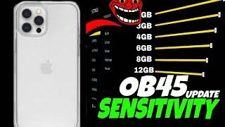 OB45 Update Sensitivity | OB45 Update Free Fire Headshot Setting | OB45 Update Free Fire Sensitivity