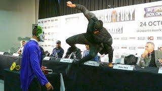 Tyson Fury ATTACKS THE JOKER at Klitschko vs. Fury PRESS CONFERENCE