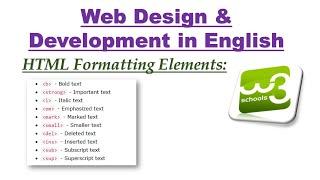 HTML Formatting Elements using W3schools html | HTML Tutorial