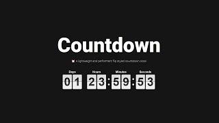 Countdown on the website - Html / Css / Javascript