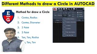 4| Different Methods to draw a Circle| AutoCAD| Engineering Drawing