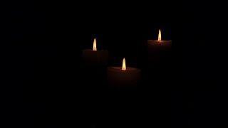 Three burning candles in the dark #candle #dark #calm