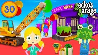 Dr Poppy's Surprise Birthday Party For Gecko | Gecko's Garage | Educational Videos For Toddlers