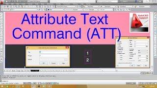 Attribute Text Command in Autocad  II Hindi/Urdu Tutorial