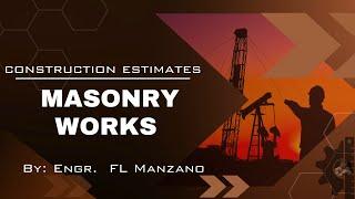 Construction Estimates: Masonry Works (CHB, Mortar, rsb)