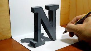 How to Draw Letter N 3D Trick Art 3D Drawing