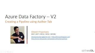 Azure Data Factory - V2 - Creating a Pipeline using Author-Tab