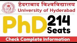 University of Hyderabad PhD Admission 2024-25 Seats 214 via CSIR/UGC NET Score  #universitynews