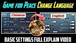 how to change language game for peace | game for peace basic settings | how to login game for peace