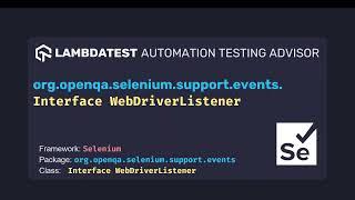 org openqa selenium support events Interface WebDriverListener with example