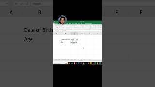 How to find Date of Birth in Excel #shorts #youtubeshorts #ytshorts