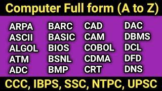 कंप्यूटर से संबंधित सभी फुल फॉर्म | important full form in computer | ccc exam preparation