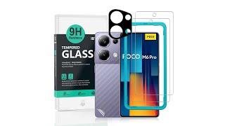 Xiaomi Poco M6 Pro 4G Tempered glass ibywind Protector & Easy Install Kit And Camera Lens Protector