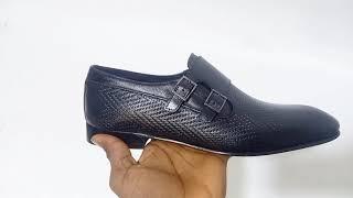 Sergio Black Italian Monk Strap Shoe