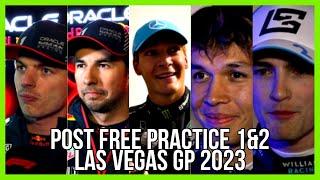 MAX, CHECO, GEORGE, ALEX & LOGAN POST FREE PRACTICE 1 & 2 LAS VEGAS GP 2023