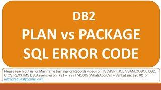 DB2 Plan vs Package