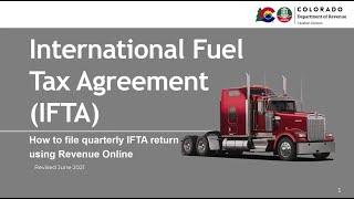 How to File the Colorado Quarterly IFTA Returns Using Revenue Online