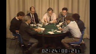 Noam Chomsky interviewed by Canadian journalists at round table, 1988