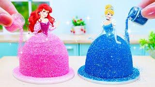 Ariel vs Cinderella Princess CakeWonderful Miniature Disney Princess Cake DecoratingAmazing Tiny