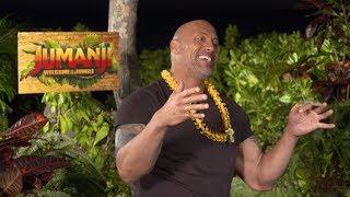 JUMANJI interviews - Dwayne The Rock Johnson, Nick Jonas, Kevin Hart, Jack Black